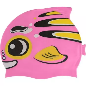 Шапочка для плавания детская силикон B31573 розовая Рыбка