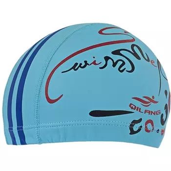 Шапочка для плавания Sportex B31555 с принтом ПУ (голубые)