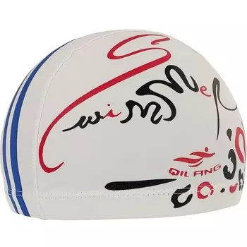 Шапочка для плавания Sportex B31556 с принтом ПУ (белые)