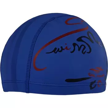 Шапочка для плавания Sportex B31556 с принтом ПУ (темно синние)