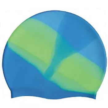 Шапочка для плавания SR Голубая, зеленая (градиент) без логотипа MC409