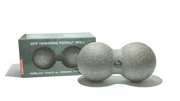 Шар массажный сдвоенный 16х8 см Original Fit.Tools FT-EPP-168PB серый