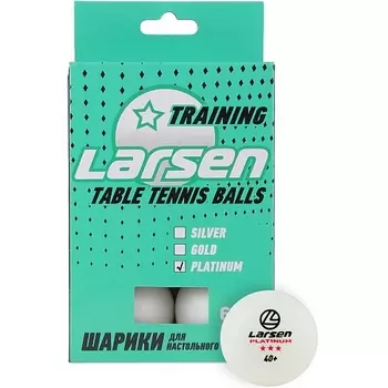 Шарики для настольного тенниса Silver Platinum 3 Star (6 шт.), ABS пластик Larsen 8333 белый
