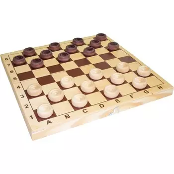 Шашки деревянные с деревянной доской