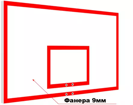 Щит баскетбольный игровой из фанеры на металлическом каркасе Glav 01.206