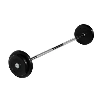 Штанга неразборная MB Barbell с чёрными дисками, 25 мм, 20 кг MB-BarMW-B20