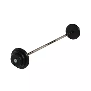 Штанга неразборная MB Barbell с чёрными дисками, 25 мм, 22,5 кг MB-BarMW-B22,5