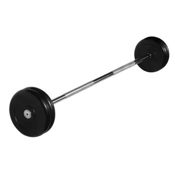 Штанга неразборная MB Barbell с чёрными дисками, 25 мм, 25 кг MB-BarMW-B25