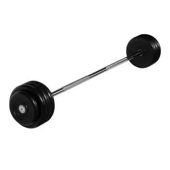Штанга неразборная MB Barbell с чёрными дисками, 25 мм, 40 кг MB-BarMW-B40