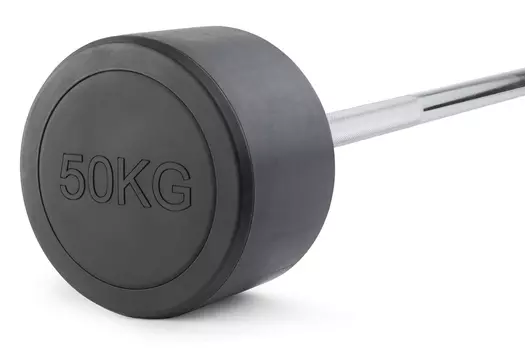 Штанга неразборная обрезиненная 50 кг. Прямой гриф VictoryFit VF-DX4500