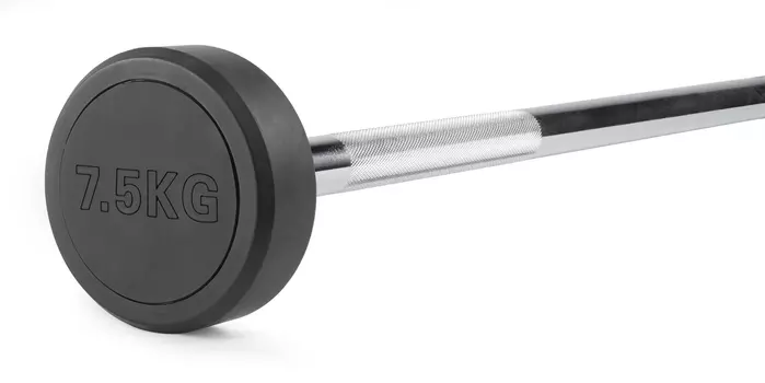 Штанга неразборная обрезиненная 7,5 кг. Прямой гриф VictoryFit VF-DX4075