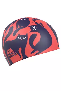 Силиконовая шапочка Mad Wave Cats M0554 57 1 00W коралловый