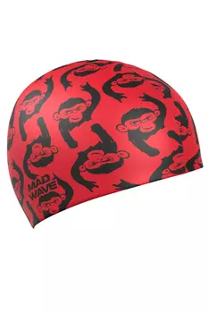 Силиконовая шапочка Mad Wave Monkeys M0554 59 0 00W красный