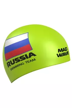 Силиконовая шапочка Mad Wave Swimming team M0558 18 0 10W Салатовый