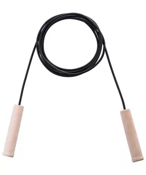 Скакалка 3,05м BaseFit резиновая с деревянной ручкой, цвет в асс., (только по 10 шт.)