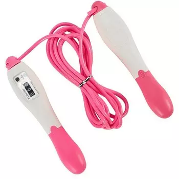 Скакалка со счетчиком 280см Sportex E32625-2 розовый (в блистере)