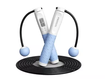 Скакалка умная с дисплеем PROIRON ПРО042 бело-синий