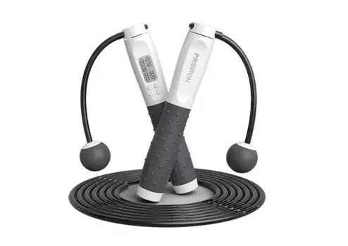 Скакалка умная с дисплеем PROIRON ПРО043 бело-серый