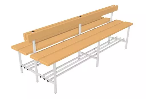 Скамья для раздевалок двухсторонняя со спинкой 200cм ФСИ 9261