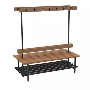 Скамья для раздевалок с вешалкой (двусторонняя) 2 м Zavodsporta