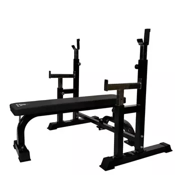 Скамья со стойками под штангу DFC черный (DZ001B+DZ005FBB) DZ005FBB