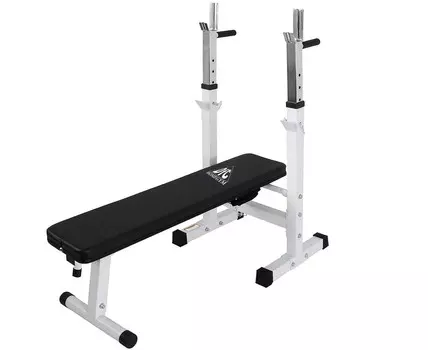 Скамья со стойками под штангу DFC DBCH2W складная, белый
