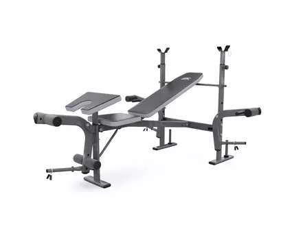 Скамья со стойками под штангу, широкий хват, с партой для бицепса DFC D702 Pro