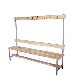 Скамейка для раздевалки с вешалкой 1500 мм сиденье из дерева Dinamika ZSO-002191