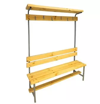 Скамейка с вешалкой и верхней полкой для раздевалок, 150 см Spektr Sport разборная