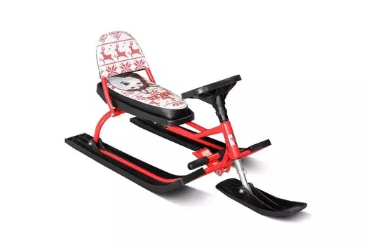 Снегокат Барс 104 Comfort Хаски со складной спинкой (красный)