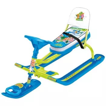 Снегокат Тимка СПОРТ 4-1 Ника ФИКСИКИ Ф2 рама лимонная со спинкой ТС4-1/Ф22 лимонный-голубой