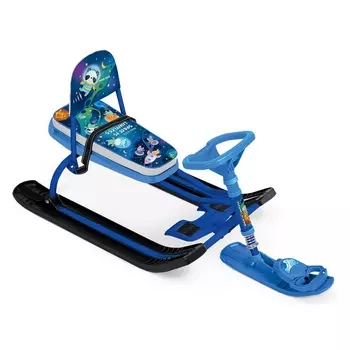 Снегокат Тимка СПОРТ 4-1 Ника КОСМИЧЕСКИЙ со спинкой ТС4-1М/К синий-черный