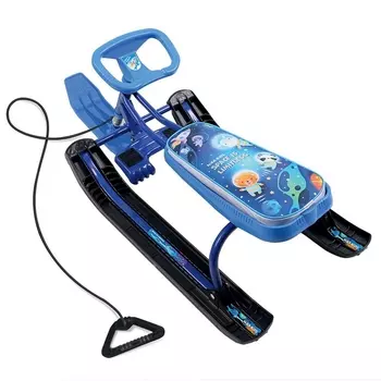 Снегокат Тимка (ВЫСОКИЙ) СПОРТ 1+ Ника КОСМИЧЕСКИЙ высота руля 54см ТС1-М/К синий-голубой