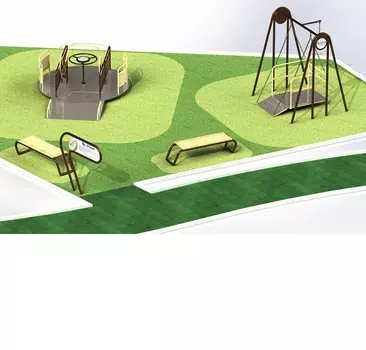 Спортивная площадка для инвалидов и лиц без физических ограничений (87+150 кв.м.) А-0097 Hercules 4093