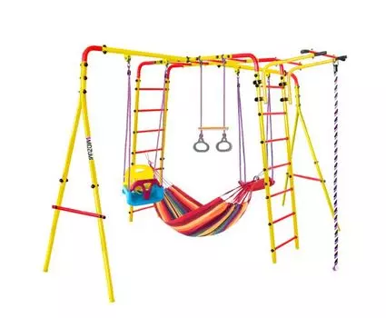 Спортивно-игровой комплекс Midzumi Chikara Akarui Small (Детские пластиковые качели 3в1 (Красный гамак) 20170