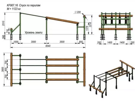 Спуск по перилам V-Sport KF907.16