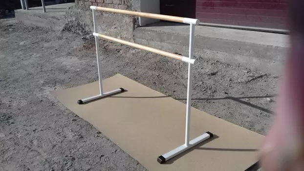 Станок хореографический ZSO напольный, двухрядный 1,5 м, перекладина D-40 мм Береза мобильный