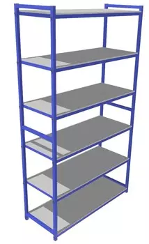 Стеллаж для хранения спортивного инвентаря, 6 полок 100х40х180см ФСИ 10560