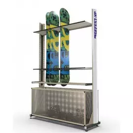 Стеллаж для сноубордов «Премиум» СП-1 на 40 шт. с корзиной (о) Gefest