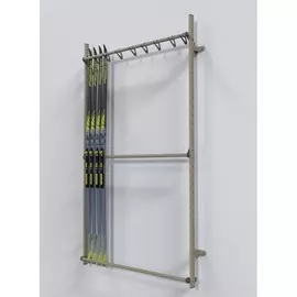 Стеллаж «Эконом» для беговых лыж пристенный на 10 пар с вешалкой для палок (о) Gefest 195х125х15