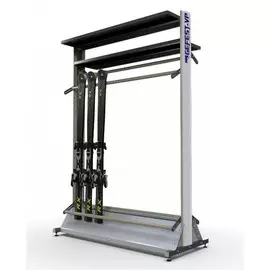 Стеллаж «Премиум» для горных лыж на 38 пар с полками для экипировки (д) Gefest