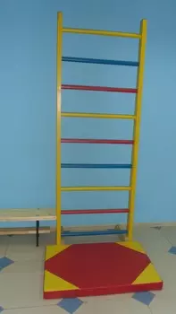 Стенка гимнастическая шведская ФСИ 42х230 cм, перекладины 3 -х цветов 9519