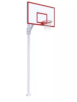 Стойка регулируемая с игровым щитом из фанеры на металлическом каркасе и массовым кольцом Glav 01.1021