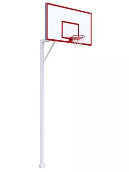 Стойка стационарная с игровым щитом из фанеры на металлическом каркасе и усиленным кольцом Glav 01.1016