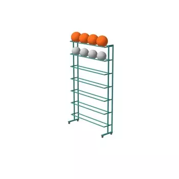 Стойка-стеллаж мобильная односторонняя на 25 мячей Dinamika ZSO-003121