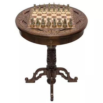 Стол ломберный шахматный Haleyan Круг Света kh403 с фигурками в комплекте