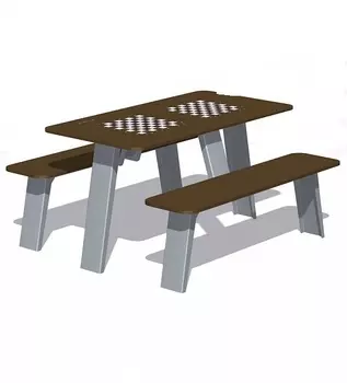 Стол со скамьями шахматный Romana 302.34.00-01