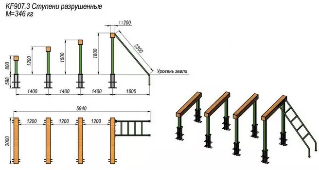 Ступени разрушенные V-Sport KF907.3