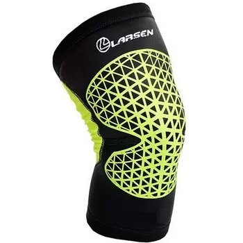 Суппорт колена Larsen NT60016 чёрный\лайм