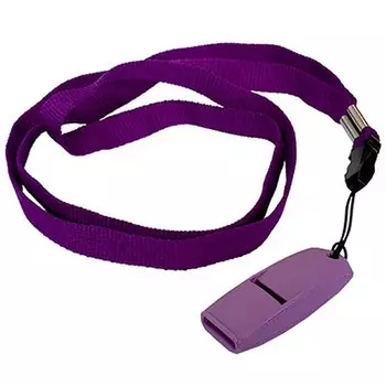 Свисток пластиковый без шарика судейский для зимних видов спорта со шнурком, Россия фиолетовый